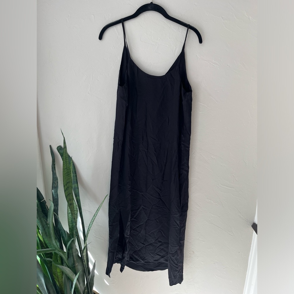 🖤EVERLANE THE HAMMERED SATIN SLIP DRESS BLACK 6 - Picture 7 of 10